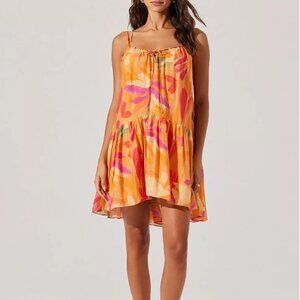 ASTR the Label Women's Keala Tie-Front Swing Dress Large